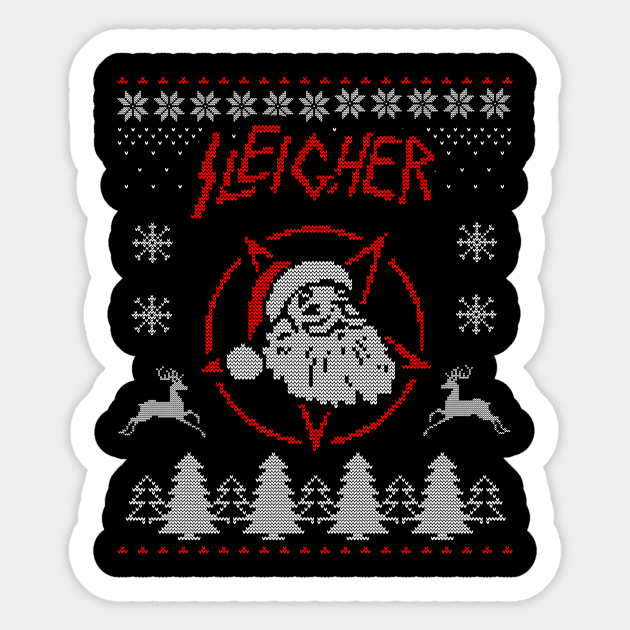 Sleigher Christmas Ugly Sweater Sticker by dumbshirts